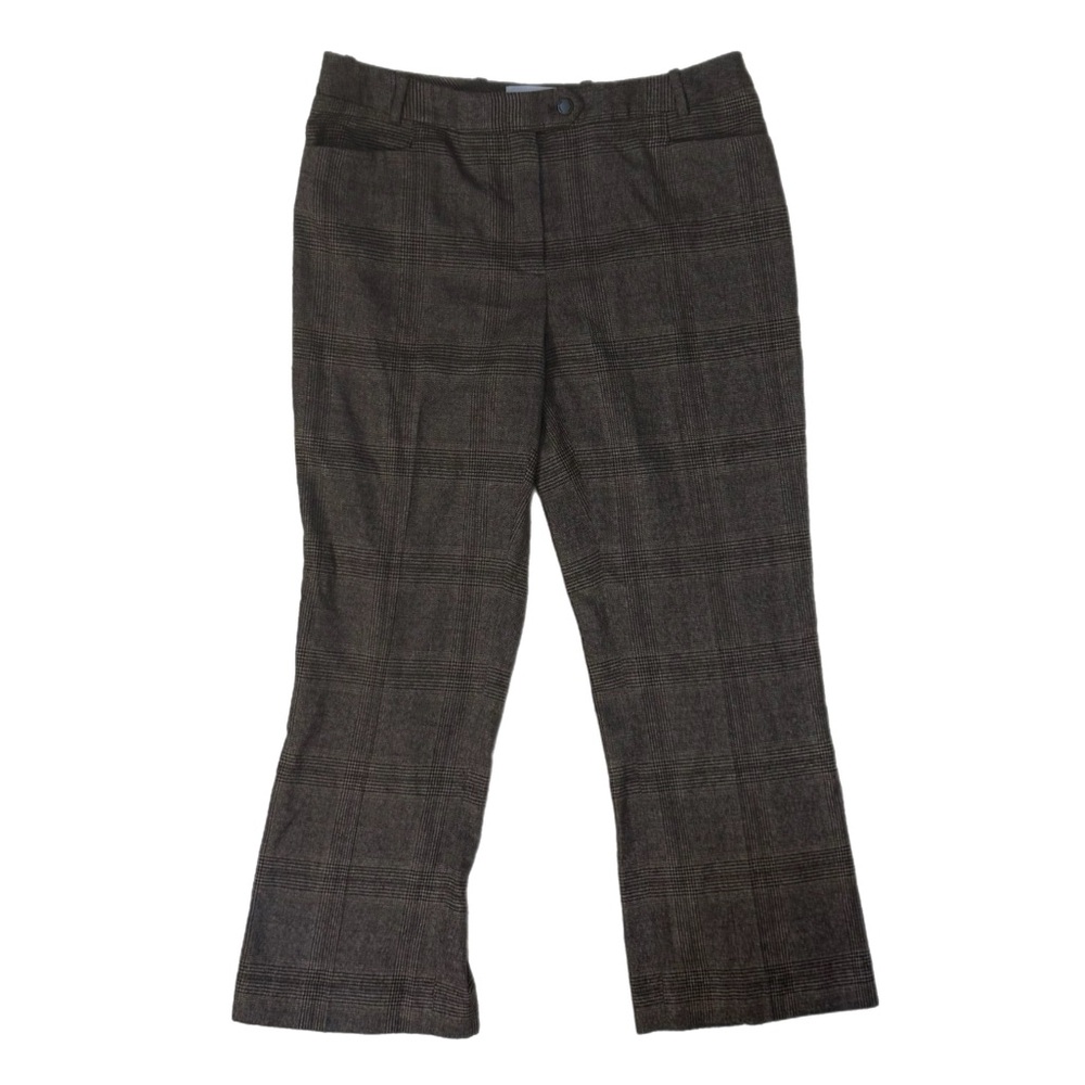 Calvin Klein Houndstooth Print Trousers Modern Fit Size 12P Dark Academia